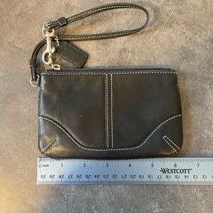 Coach Black Leather Wristlet